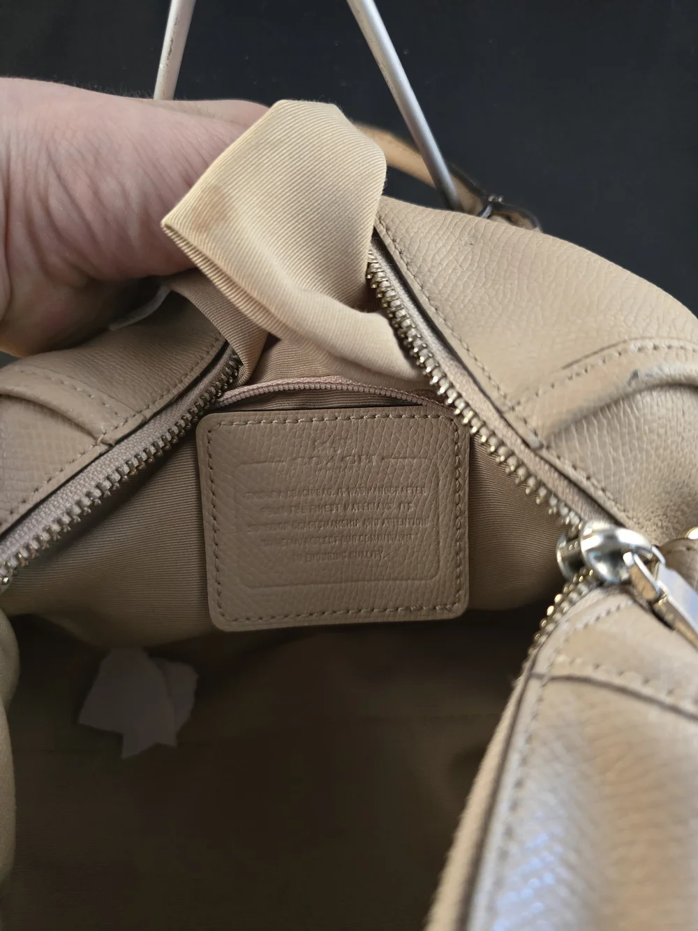 Coach Pebble Leather Satchel Bag in Beige